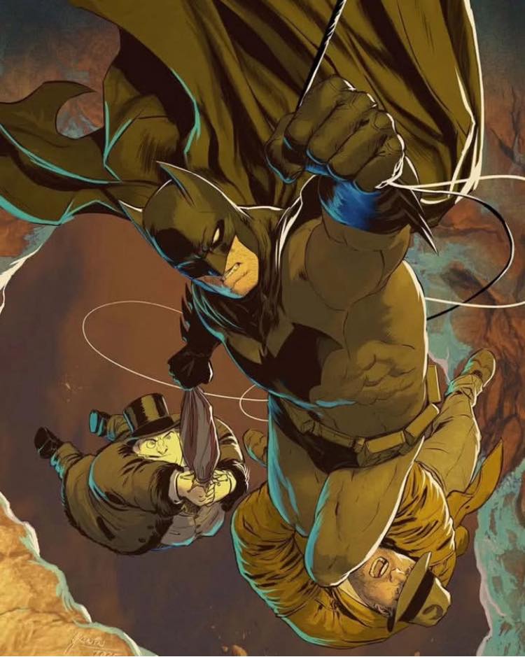 Batman Action Heroes Fight Print Poster