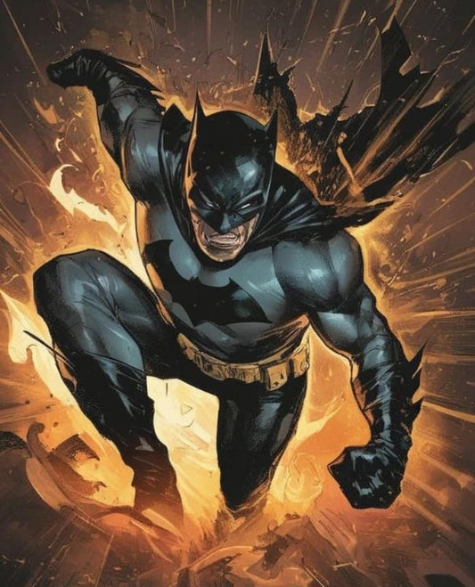 Batman Action Pose Explosion Print Poster