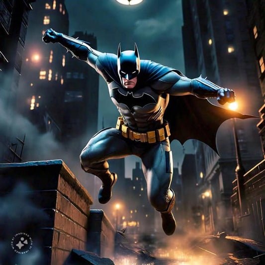 Batman Action Scene Nightcity Print Poster