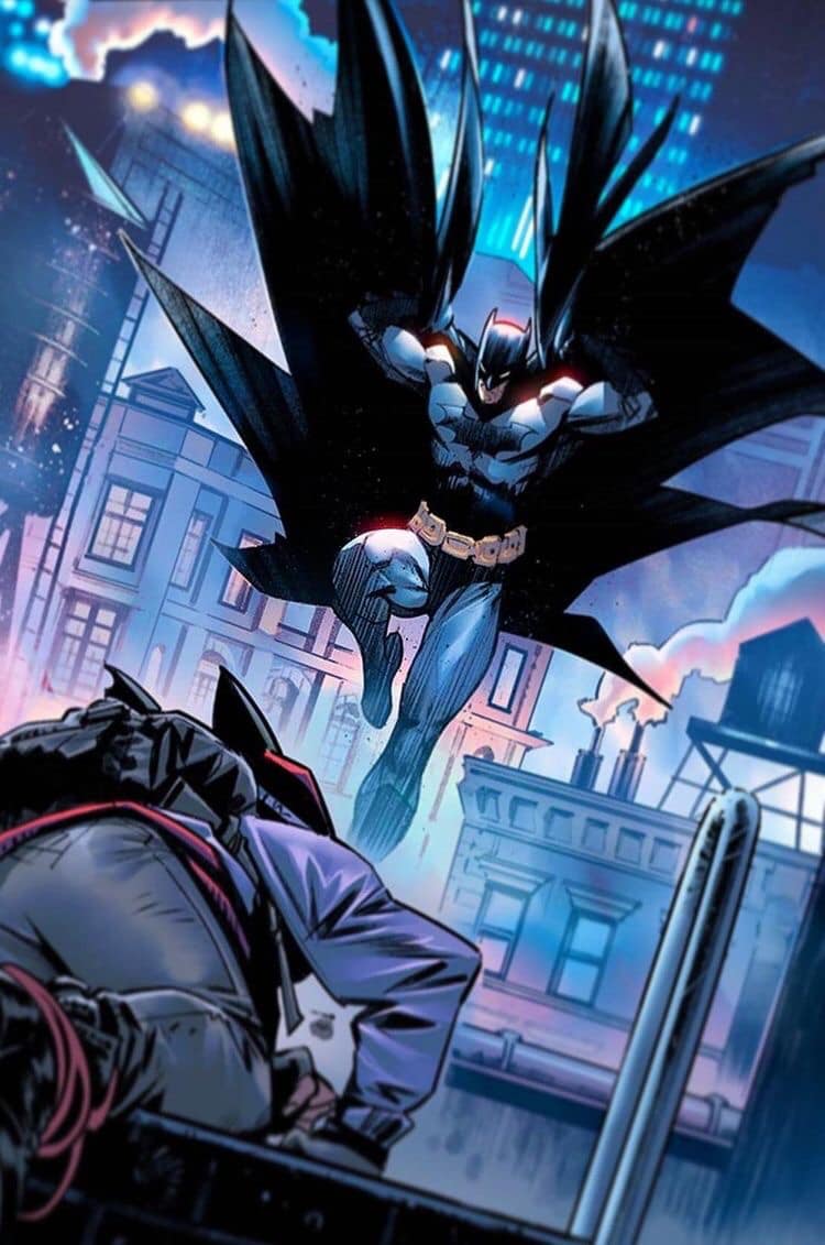 Batman Action Scene Nighttime Urban Print Poster
