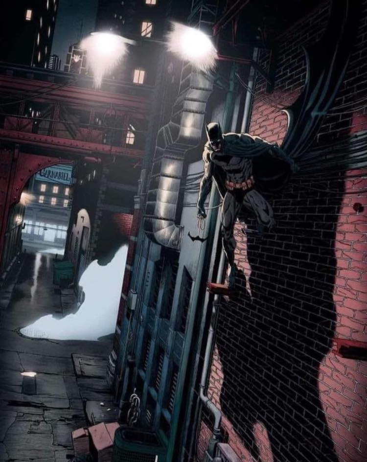 Batman Alley Silhouette Print Poster