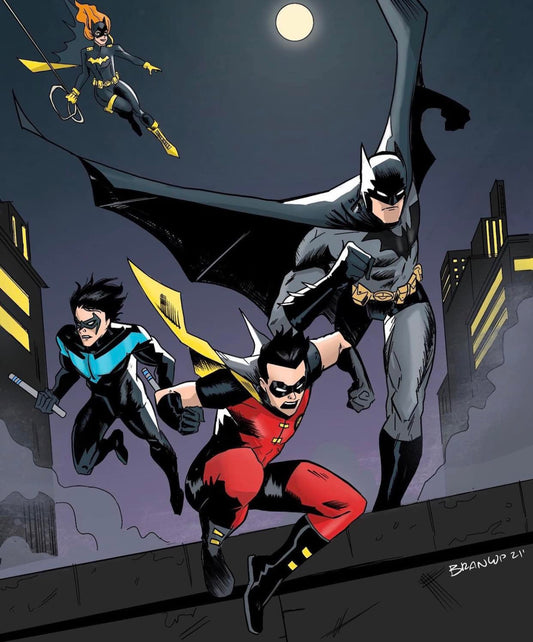 Batman And Family Night Action Print Poster