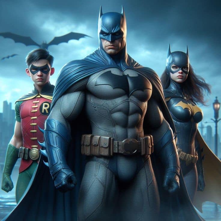 Batman And Sidekicks Hero Portrait Print Poster
