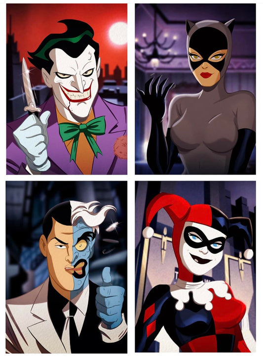 Batman Animated Villains And Allies Print Poster