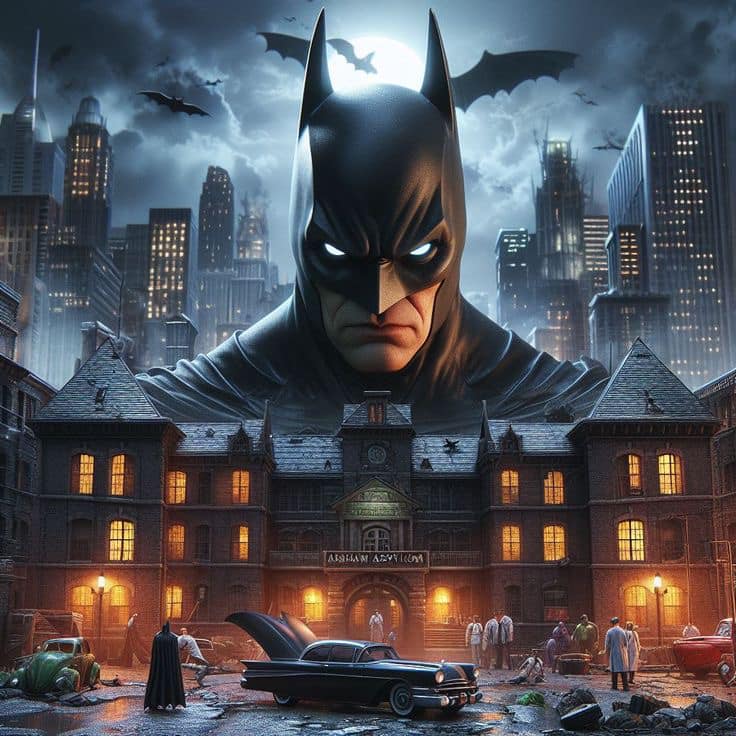 Batman Arkham Asylum Scene Print Poster