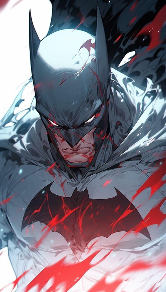 Batman Art Red Background Print Poster