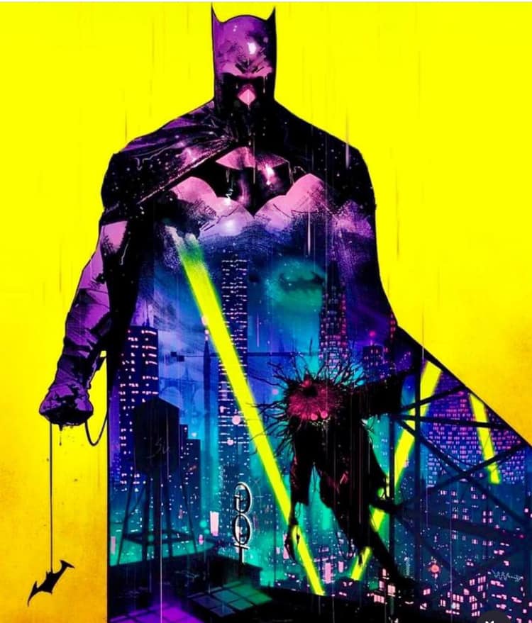 Batman Art Silhouette Cityscape Print Poster