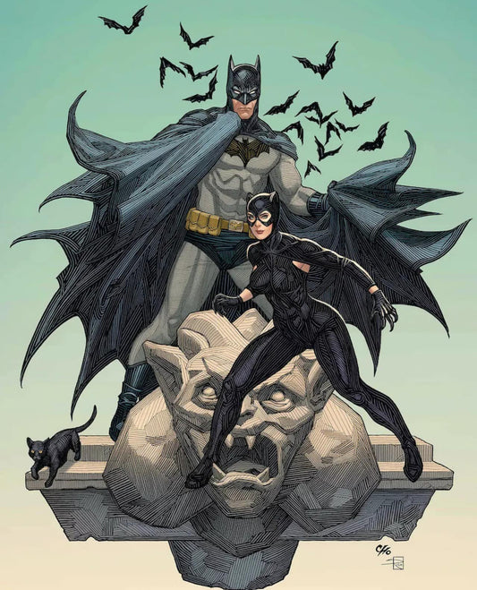 Batman Catwoman Bats Scene Print Poster