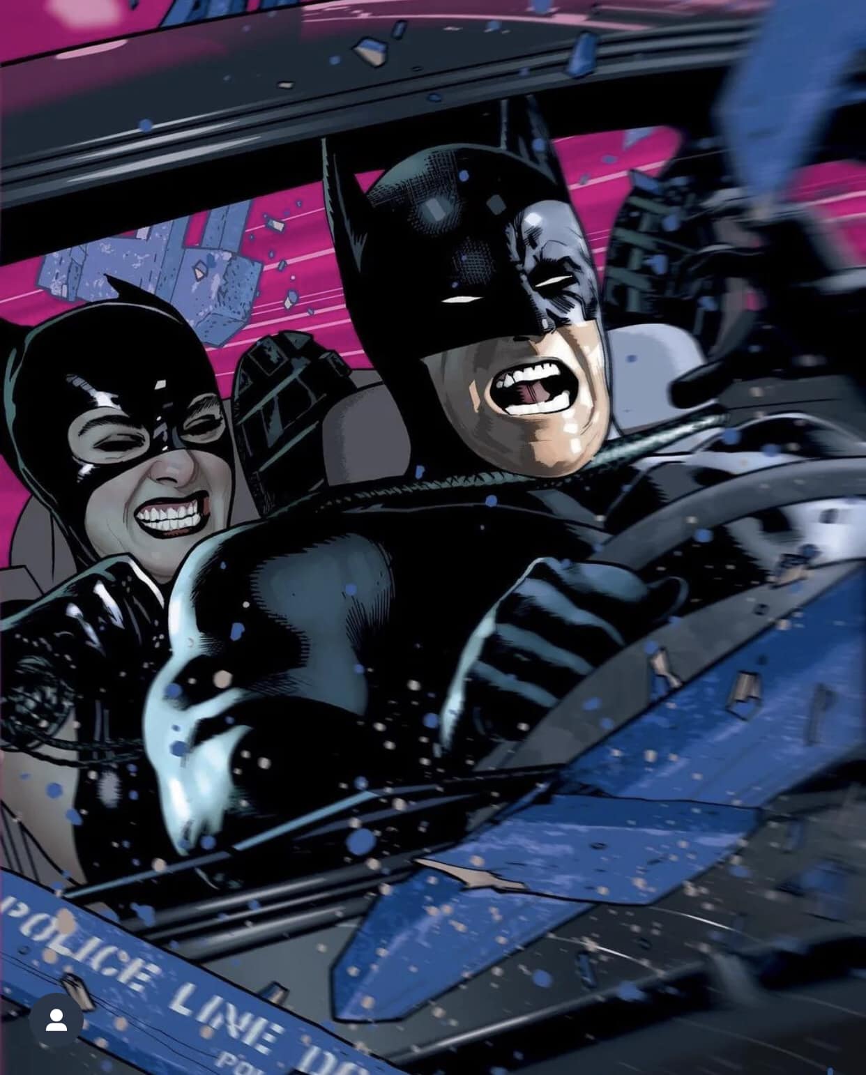 Batman Catwoman Car Adventure Print Poster
