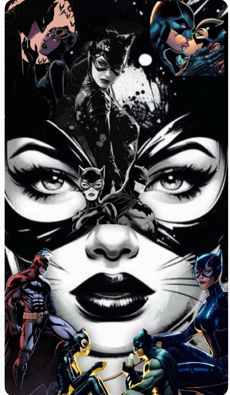 Batman Catwoman Collage Print Poster