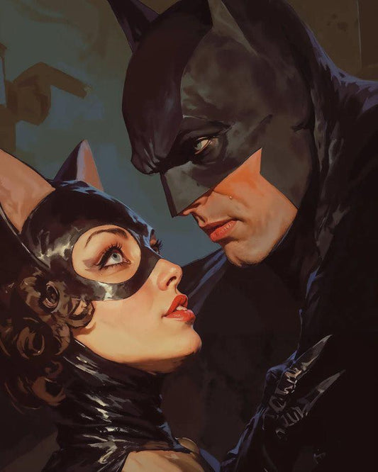 Batman Catwoman Intimate Moment Print Poster