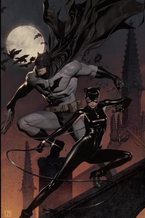 Batman Catwoman Nightscape Print Poster