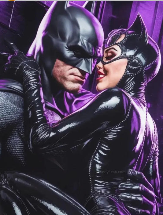 Batman Catwoman Portrait Print Poster
