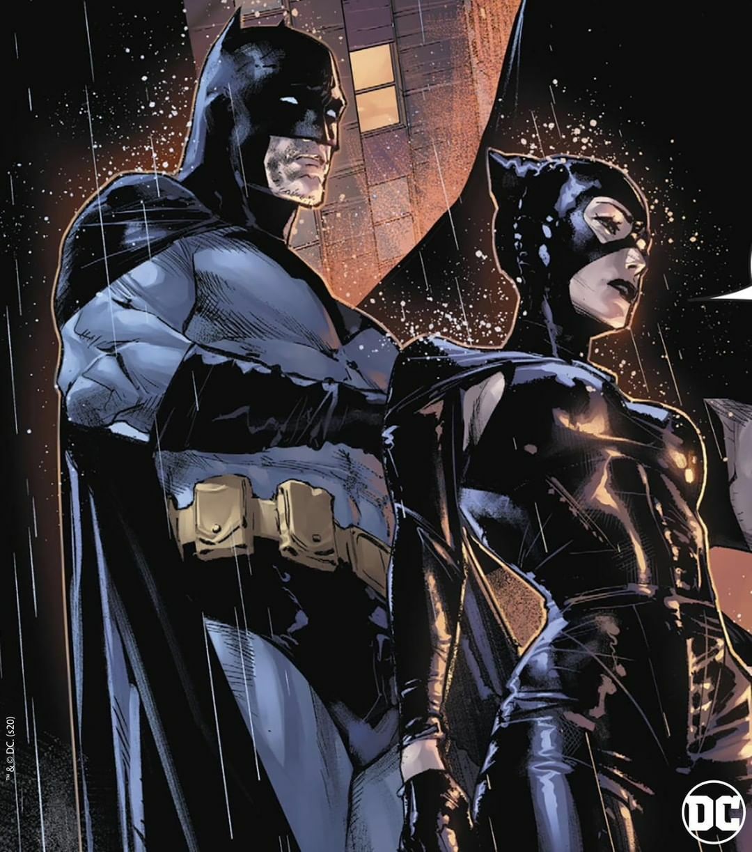 Batman Catwoman Rainy Night (2) Print Poster