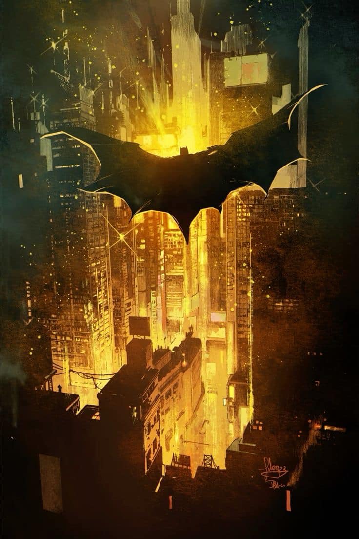 Batman Cityscape Art Print Poster