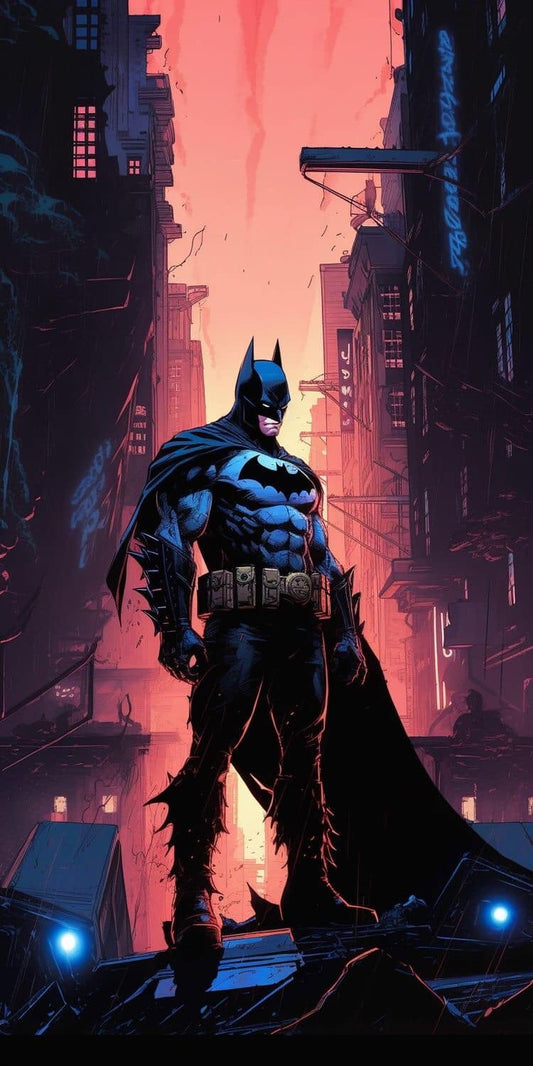 Batman Cityscape Dusk Print Poster