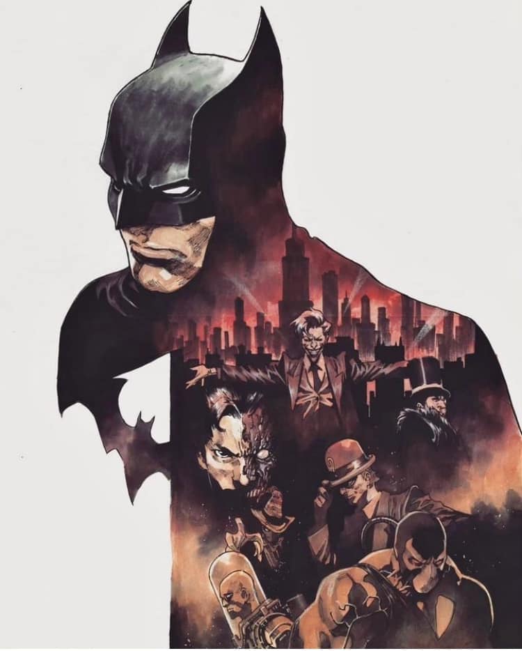 Batman Comic Illustration Print Poster