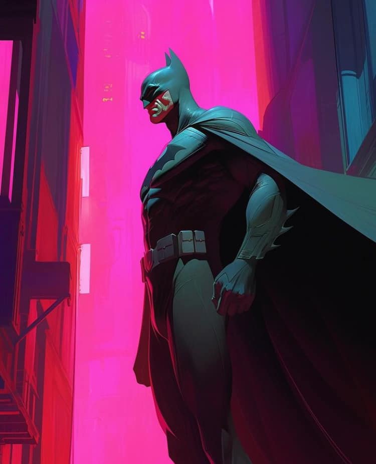 Batman Cyberpunk Portrait Print Poster