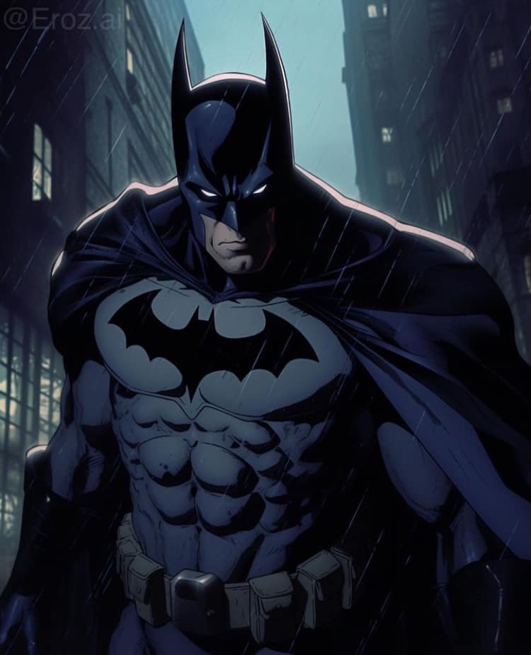 Batman Dark City Rain Print Poster