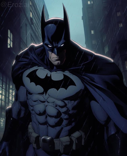 Batman Dark City Rain Print Poster