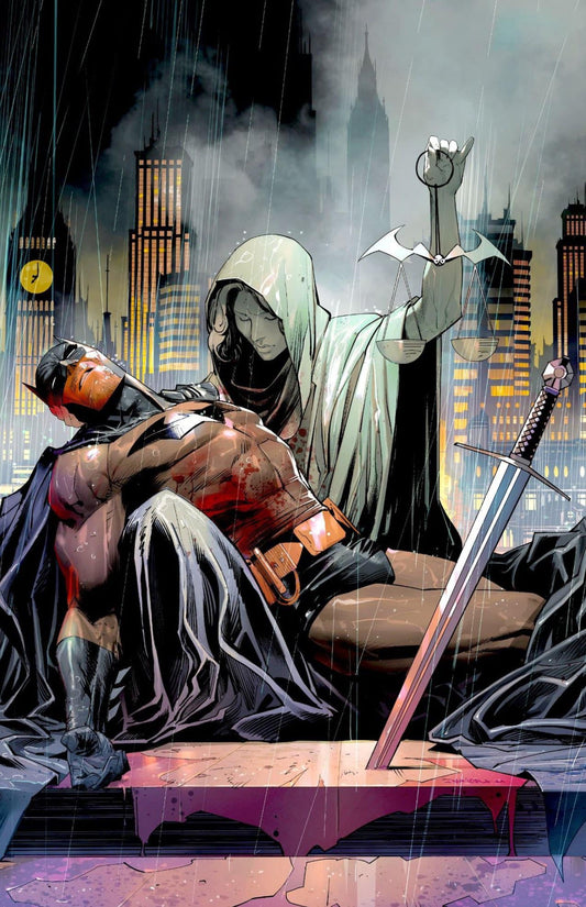 Batman Death Scene Cityscape Print Poster