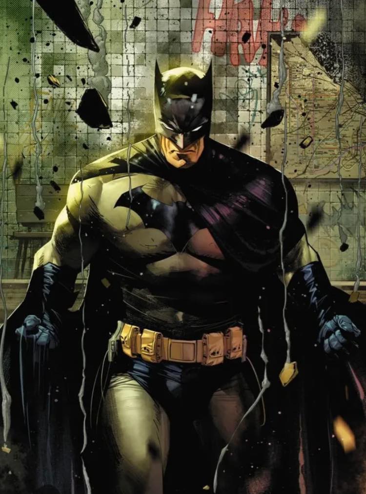 Batman Dramatic Pose Urban Background Print Poster