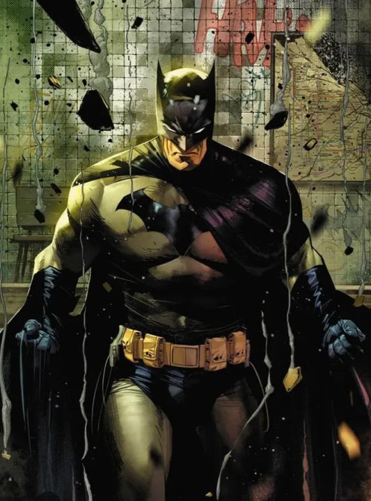 Batman Dramatic Pose Urban Background Print Poster
