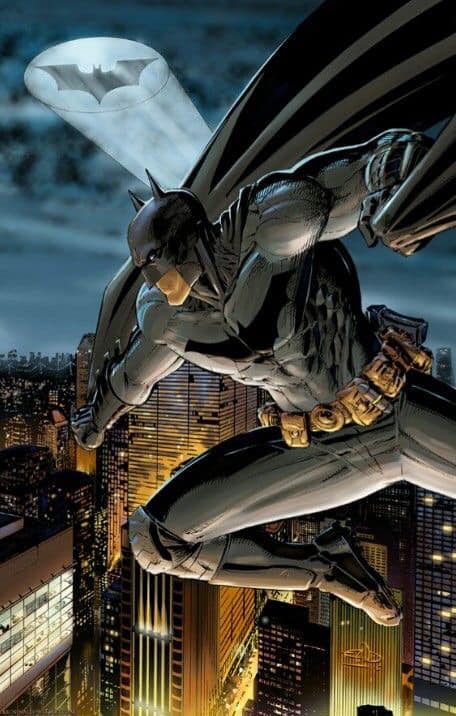 Batman Flying Night Cityscape Print Poster