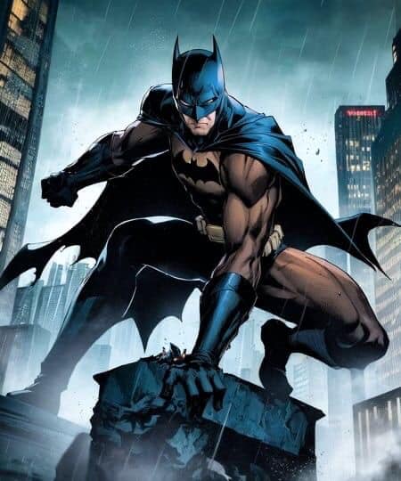 Batman Hero Pose Cityscape Print Poster