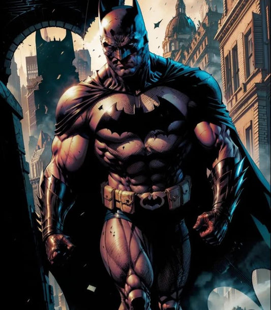 Batman In Cityscape Print Poster