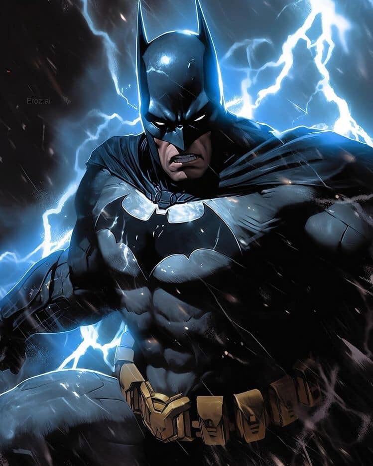 Batman Lightning Action Print Poster