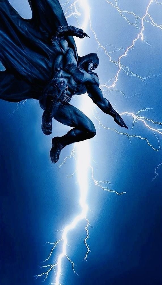 Batman Lightning Sky Action Print Poster