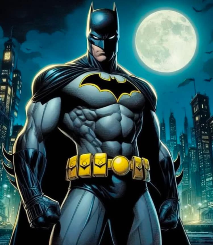 Batman Moonlit Cityscape (3) Print Poster