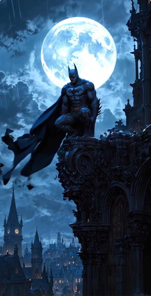 Batman Moonlit Cityscape (4) Print Poster
