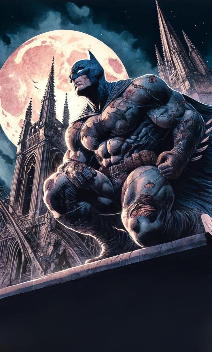 Batman Moonlit Gotham Print Poster