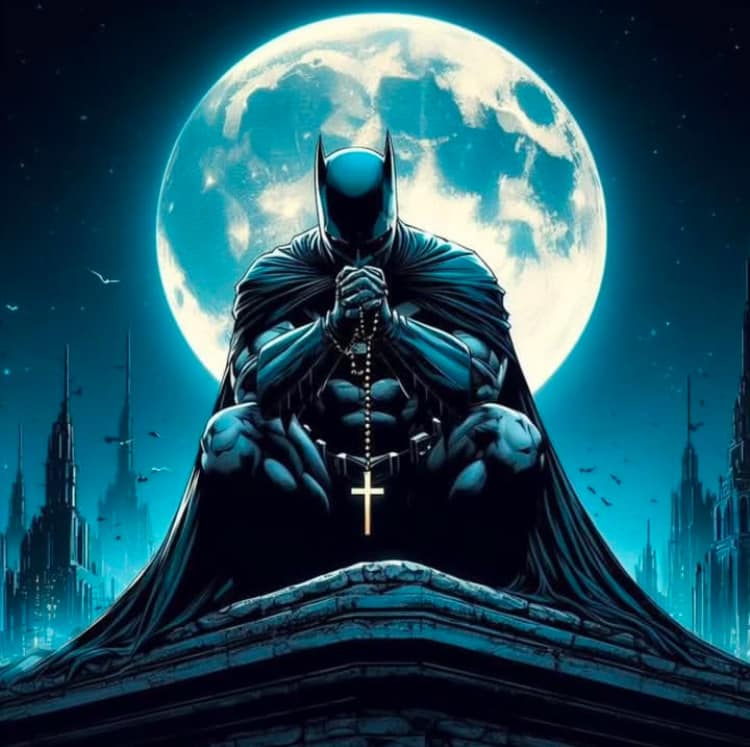 Batman Moonlit Prayer Print Poster