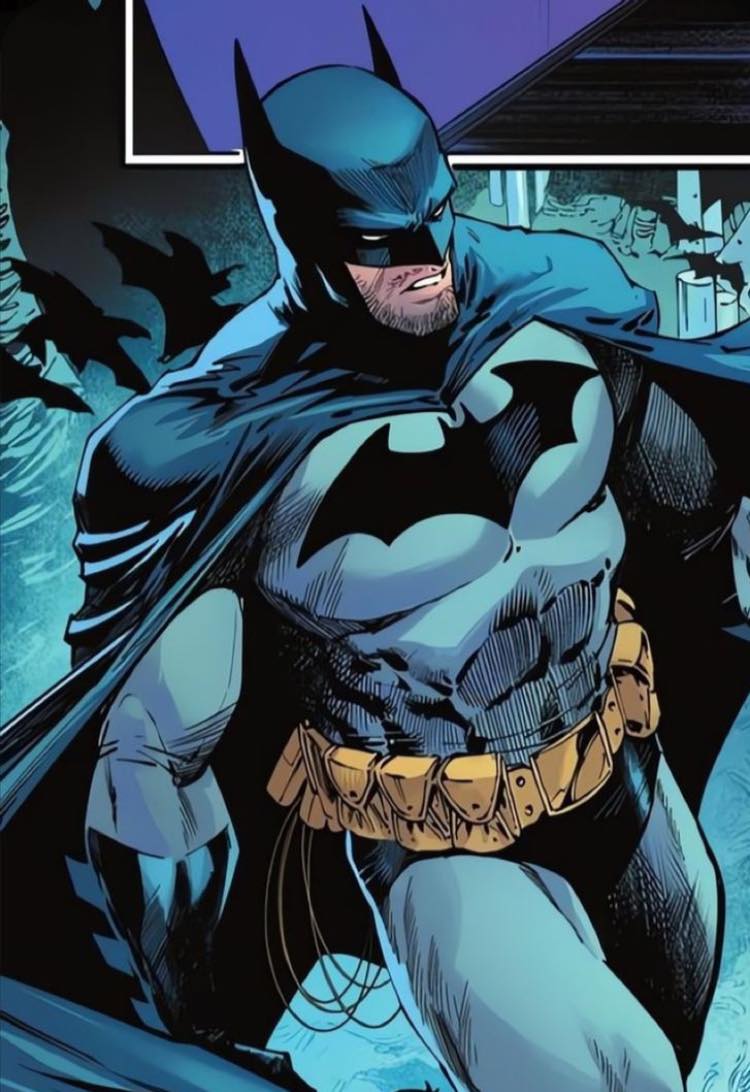 Batman Portrait Action Scene Print Poster