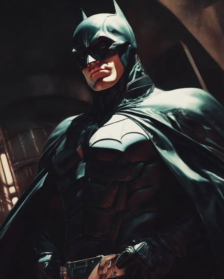Batman Portrait Dark Setting (3) Print Poster