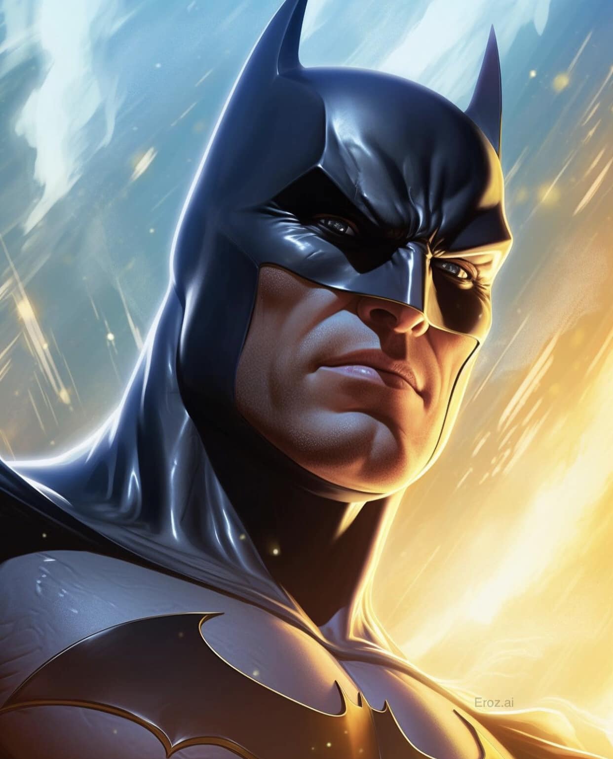 Batman Portrait Dramatic Light Print Poster