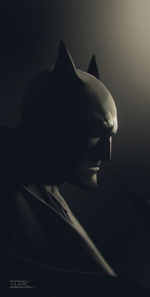 Batman Portrait Monochrome Print Poster