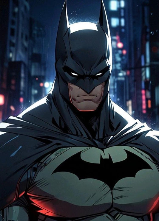 Batman Portrait Nightscene Print Poster