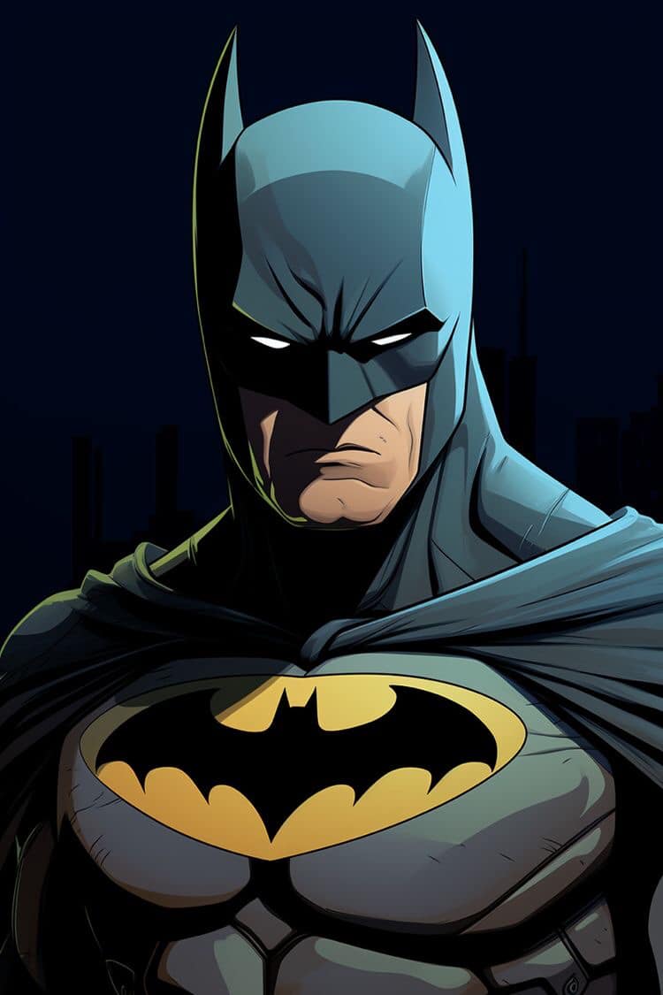 Batman Portrait Nighttime Print Poster