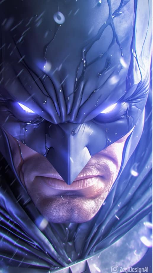 Batman Portrait Rainy Night (2) Print Poster