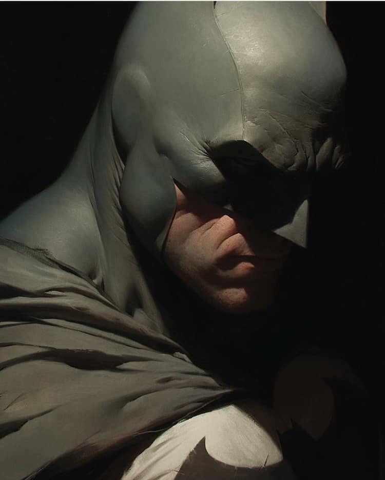 Batman Portrait Shadowed Print Poster