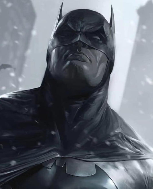 Batman Portrait Snowy Background Print Poster