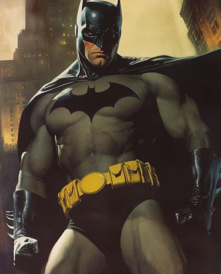 Batman Portrait Urban Night Print Poster