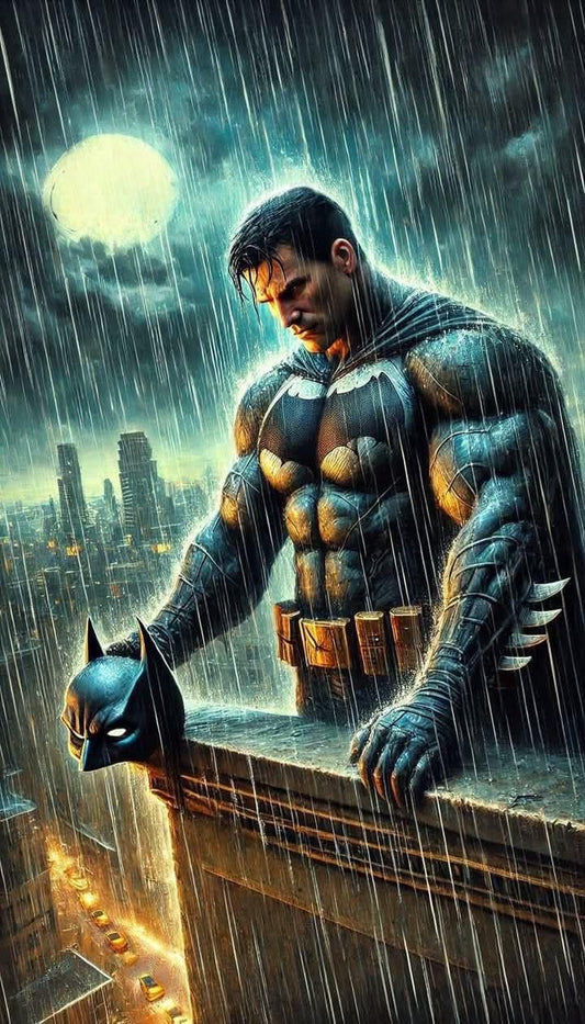 Batman Rainy Night Heroic Moment Print Poster