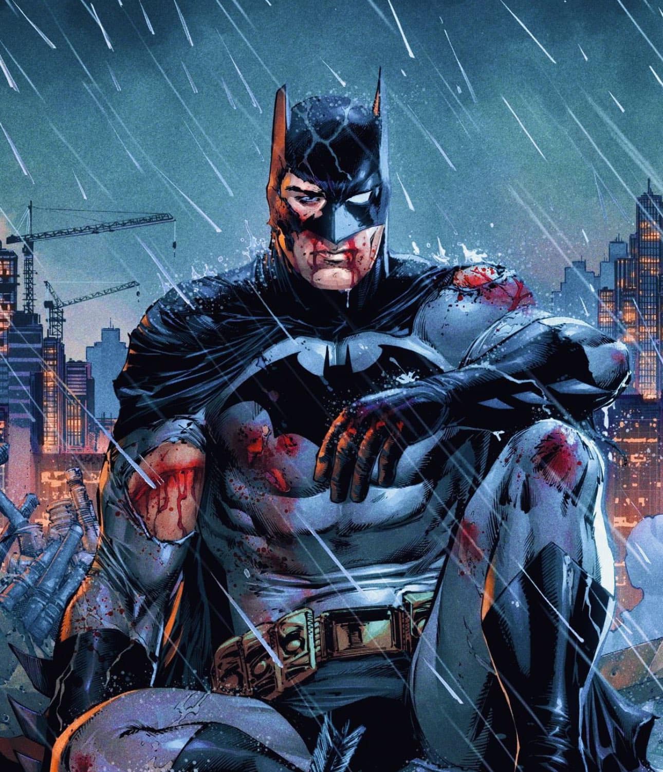Batman Rainy Night Portrait Print Poster