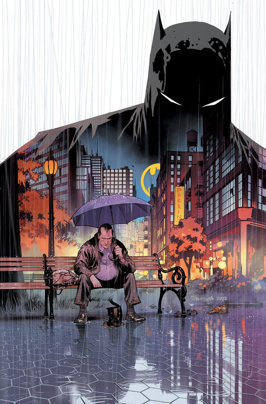 Batman Rainy Night Urban Scene Print Poster