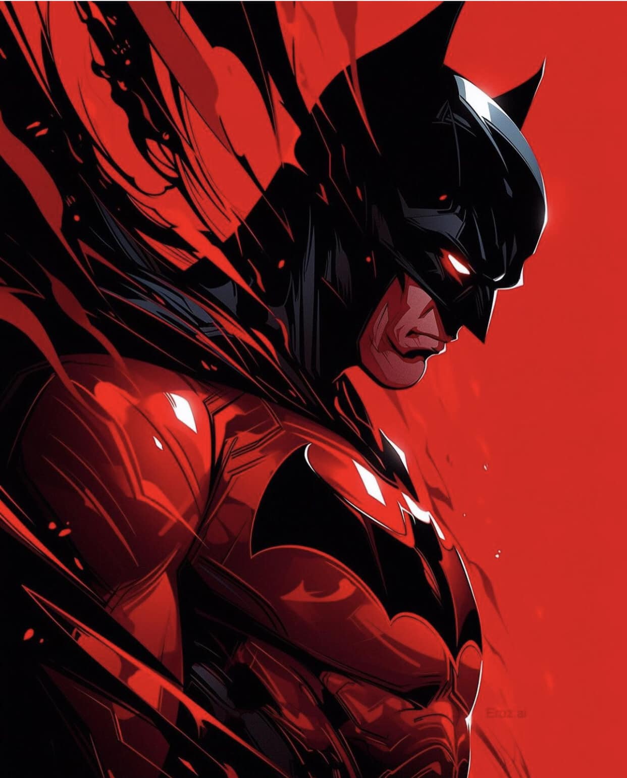 Batman Red Artwork Print Poster